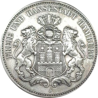 3 מארק 1909 מכסף 0.900, גרמניה (המבורג)