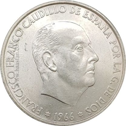 100 פסטאס 1966, ספרד - כסף 0.800, 19 גרם