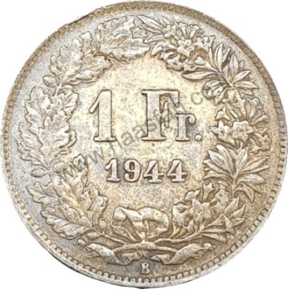1 פראנק 1944 מכסף 0.835, שוויץ - פטינה צבעונית