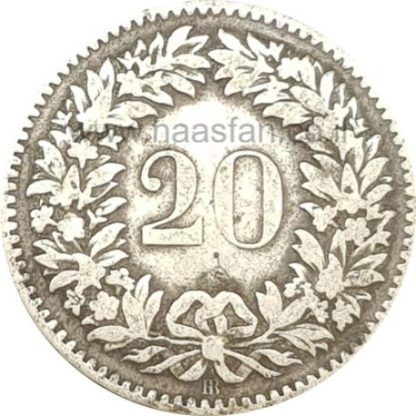 20 ראפן 1850, שוויץ - כסף 0.100 (בילון)