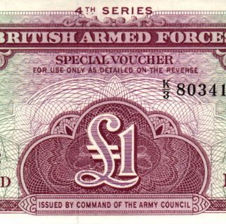 1 פאונד 1962 במצב UNC, אמצעי תשלום של כוחות הצבא הבריטי - סדרה הרביעית