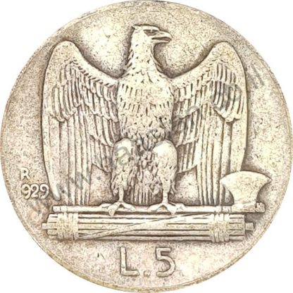 5 ליר 1929 מכסף 0.835, איטליה