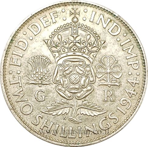 2 שילינג (פלורין) 1944 מכסף 0.500, אנגליה