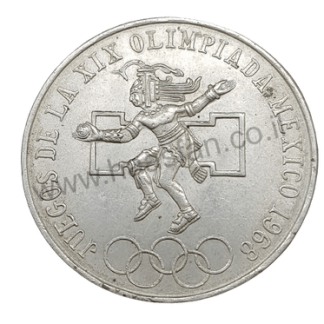 25 פסוס 1968 מקסיקו, כסף 0.720 - משחקים אולימפיים