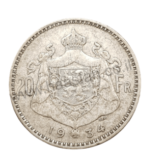 20 פראנק 1934, בלגיה - כסף 0.680