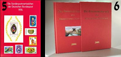 ספרים + דפים מיוחדים עם בולי דואר מקוריים גרמניים