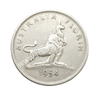 1 פלורין 1954 מכסף 0.500, אוסטרליה - נושא: ביקור מלכותי