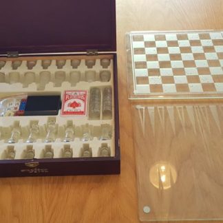 משחקי קופסא מהודר - זכוכית שחמט/שש בש, קלפים דומינו