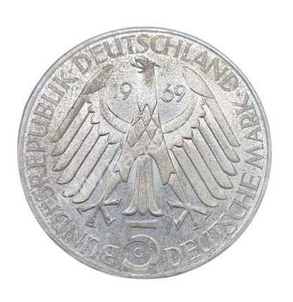 5 מארק 1969 מכסף 0.625, גרמניה - 125 שנה - הולדתו של תיאודור פונטנה