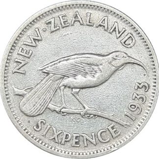 6 פנס 1933 מכסף 0.500, ניו זילנד
