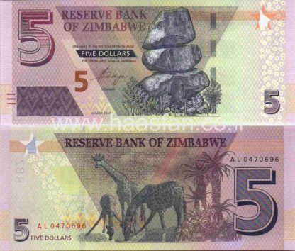 5 דולר 2019, זימבבואה - UNC