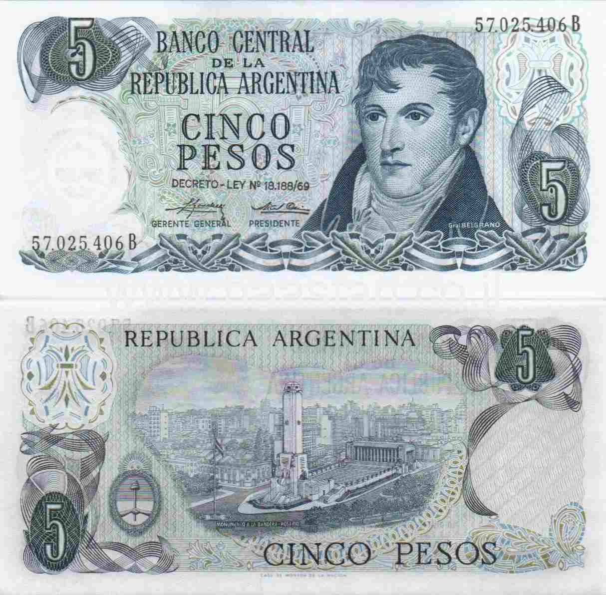 5 פסו 1976, ארגנטינה - UNC 5 פסו 1976, ארגנטינה - UNC