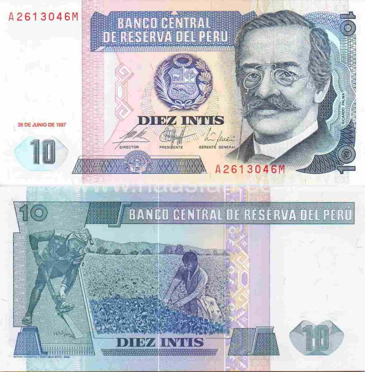 10 אינטיס 1987, פרו - UNC 10 אינטיס 1987, פרו - UNC