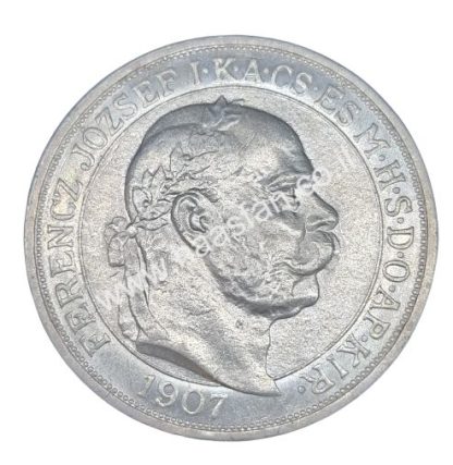 5 קורונה 1907, אוסטריה-הונגריה - כסף 0.900, 40 שנה להכתרתו של פרנץ יוזף