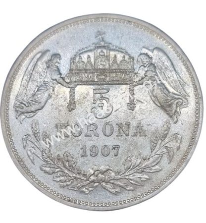 5 קורונה 1907, אוסטריה-הונגריה - כסף 0.900