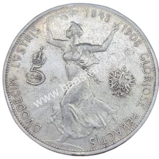 5 קורונה 1908, אוסטריה-הונגריה - כסף 0.900