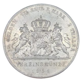 2 טאלר 1851 מכסף 0.900, 37.12 גרם, גרמניה (בוואריה)