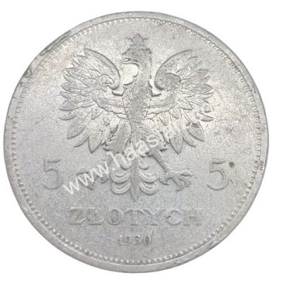 5 זלוטי 1930, פולין - כסף 0.750, מאה שנה למהפכה של 1830