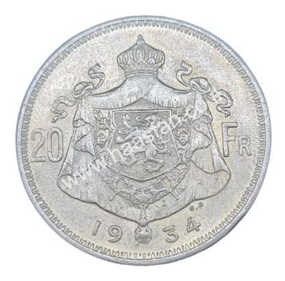 20 פראנק 1934, בלגיה - כסף 0.680