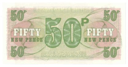 50 פאנס 1972 במצב UNC, אמצעי תשלום של כוחות הצבא הבריטי - סדרה השישית