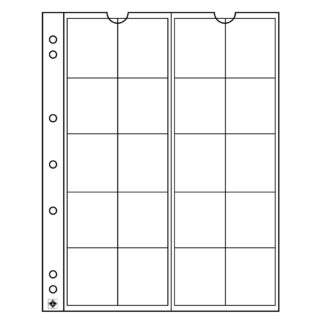 חבילה של 5 דפים איכותיים עבור מטבעות המתאימים לאלבומים מסדרת NUMIS, (למטבעות בקוטר עד 34 מ"מ)